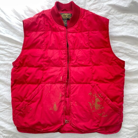Eddie Bauer Red Quilted Goose Downlight Vest - Picture 4 of 16